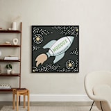 "Out of this World" - Personalized Art Print in Mint by Jessie Steury - In a Room