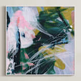 "Arm In Arm" - Art Print in Emerald Green by Jennifer Daily - Framed Canvas