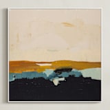 "Yellow Seascape" - Art Print in White by Caryn Owen - Framed Canvas