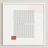 "Folded Lines" - Art Print in White by Jennifer Morehead - Framed