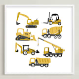 "Build" - Art Print in Pineapple by Jennifer Holbrook - Framed