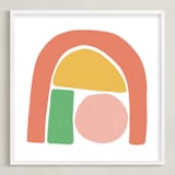 "Undercover Shapes" - Art Print in Sherbert by Betsy Siber - Framed