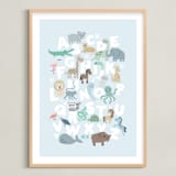 "Wild Animal Alphabet" - Art Print in white by Jessie Steury - Framed
