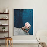 "lady in a swim cap" - Art Print in Rippling Blue by Alicia Abla - In a Room