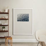"Sand and Sea 2" - Art Print in Deep Sea Blue by Shawna Urban - In a Room