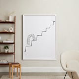 "Slinky on the Stairs" - Art Print in grayscale by Elliot Stokes - In a Room