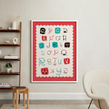 "Alphabet Friends" - Art Print in Red by ERAY - In a Room