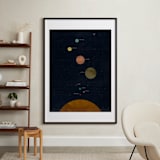 "Modern Solar System" - Art Print in Galaxy by Field and Sky - In a Room