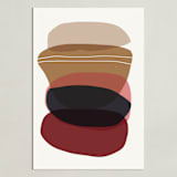 "Blobby Calm" - Art Print in camel red by Svitlana Martynjuk - Unframed