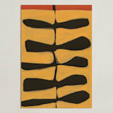 "Leaves and a Stem" - Art Print in orange by Deborah Velasquez - Unframed