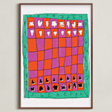 "Colorful Chess" - Art Print in Tropical by Simona Camp - Framed