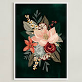 "Mixed Botanicals III" - Art Print in Green by Susan Moyal - Framed