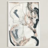"Southern Cotton Series 4" - Art Print in Pink and Grey by Angela Simeone - Framed