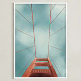 "San Francisco Golden Gate Bridge" - Art Print in Slate Blue by Lauren Cheng - Framed