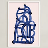 "Cloud Knots" - Art Print in Navy by Carol Barber - Framed