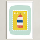 "Oh Buoy" - Art Print in Seafoam by Nadia Hassan - Framed