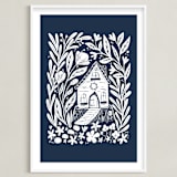 "Fairy House" - Art Print in Midnight by Kristen Knechtel - Framed
