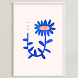 "A Flower For You, A Flower For Me II" - Art Print in Rain by Kayla King - Framed