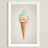 "Rainbow Ice Cream" - Art Print in Sherbet by Paola Benenati - Framed