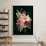 "Mixed Botanicals III" - Art Print in Green by Susan Moyal - In a Room