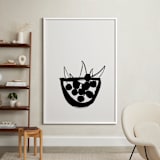 "Life is a bowl of cherries" - Art Print in Black and Off-white by Sonya Percival - In a Room