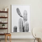 "Moorten Cactus Study 1" - Art Print in Silver Grey by Lisa Sundin - In a Room