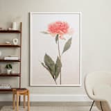 "a pink peony standing gracefully" - Art Print in vintage roseate by Qing Ji - In a Room