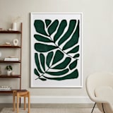 "Loopy Leaves II" - Art Print in Hunter green by Kelly Watkins - In a Room