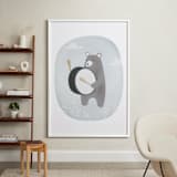 "drummer bear" - Art Print in sky by Faith Dorn - In a Room