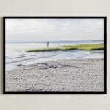 "Across the Wetland" - Art Print in endless blue by Qing Ji - Framed