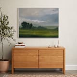 "Broken Clouds" - Art Print in Stormy Green by Stephanie Goos Johnson - In a Room