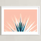 "Pastel Cactus" - Art Print in White by Lisa Sundin - Framed