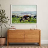 "Marin Cows" - Art Print in Holstein by Alex Elko Design - In a Room