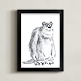 "Sulley" - Art Print in White by Mary Gaspar - Framed