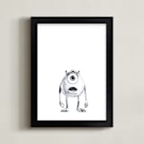 "Mike Wazowski" - Art Print in White by Mary Gaspar - Framed