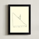 "Two Steps at a Time" - Art Print in Parchment 2 by Elliot Stokes - Framed