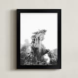 "Fantastical creature, fountain" - Art Print in Black and White by Jacquelyn Sloane Siklos - Framed