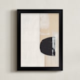 "Magnetic Fit 2" - Art Print in Pale Sand Beige by Alisa Galitsyna - Framed