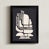 "Paper Figure" - Art Print in Midnight Black by Alisa Galitsyna - Framed