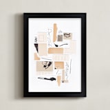 "Organized Chaos" - Art Print in Sand Beige by Alisa Galitsyna - Framed