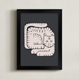 "Lying Tiger" - Art Print in Linen by Dani Lugato - Framed