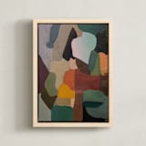 "Green Heat" - Art Print in Olive by Julia Nissimoff - Framed Canvas