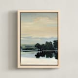 "Calm Horizon 2" - Art Print in Dockside Blue by Stephanie Goos Johnson - Framed Canvas