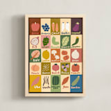 "Edible ABCs" - Art Print in Colorful by Sierra Lee - Framed Canvas
