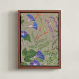 "Wildflowers of Strawberry Creek" - Art Print in Soft Taupe by Karina Racz - Framed Canvas
