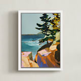 "Coast Office II" - Art Print in Ocean by Jess Franks - Framed Canvas