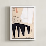 "GATTO" - Art Print in neutral by Keren Toledano - Framed Canvas