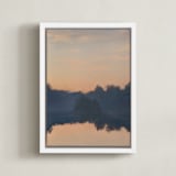 "Reflection at Sunset" - Art Print in Smoky Shadow by Christa - Framed Canvas