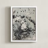 "Phoenix" - Art Print in Green Grey by Christa - Framed Canvas
