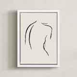 "Figure Study I" - Art Print in Creamy White by Chelsea Petaja - Framed Canvas